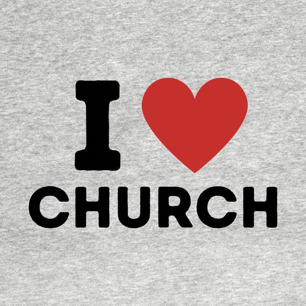 I Love Church Simple Heart Design by Word Minimalism